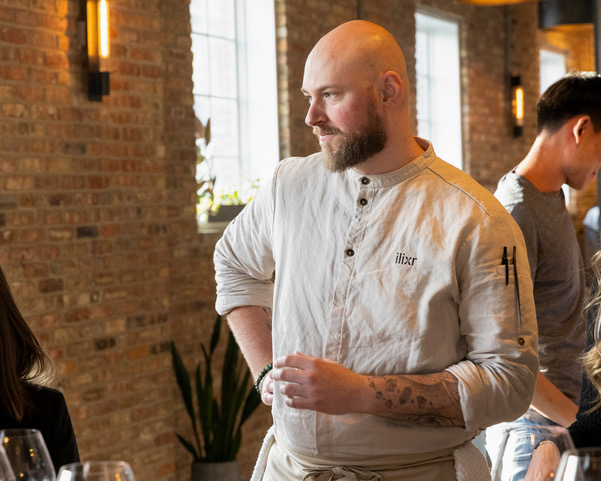Chef Simon Davies at a Supper Club dinner